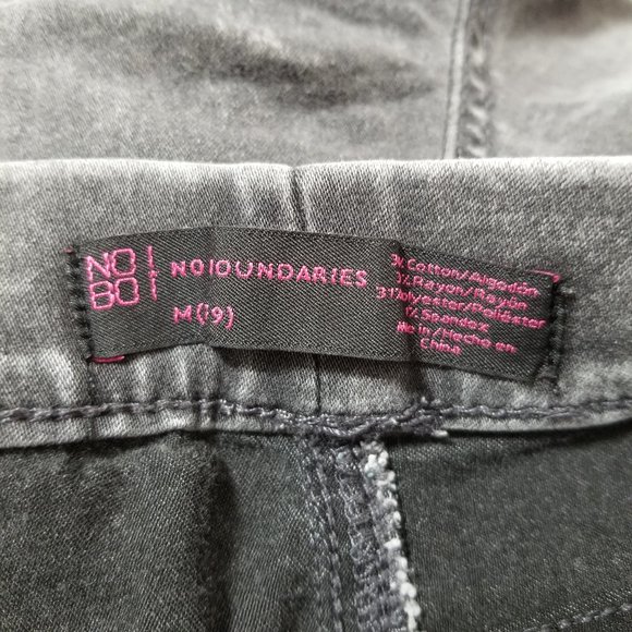 No Boundaries leggings Medium 7/9 acid wash elastic pull on waist jean style - Picture 14 of 15